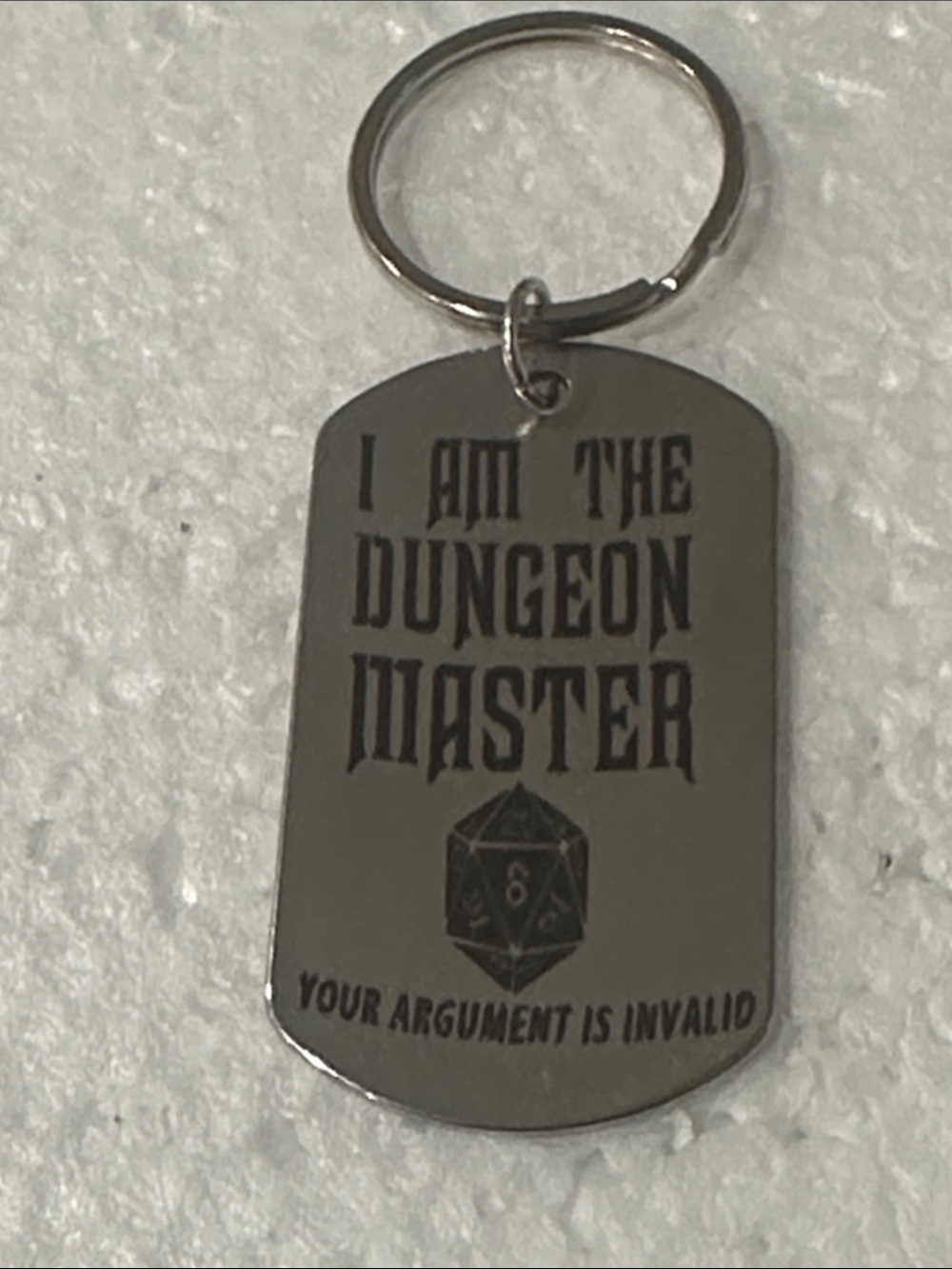 I Am The Dungeon Master Silver Keychain